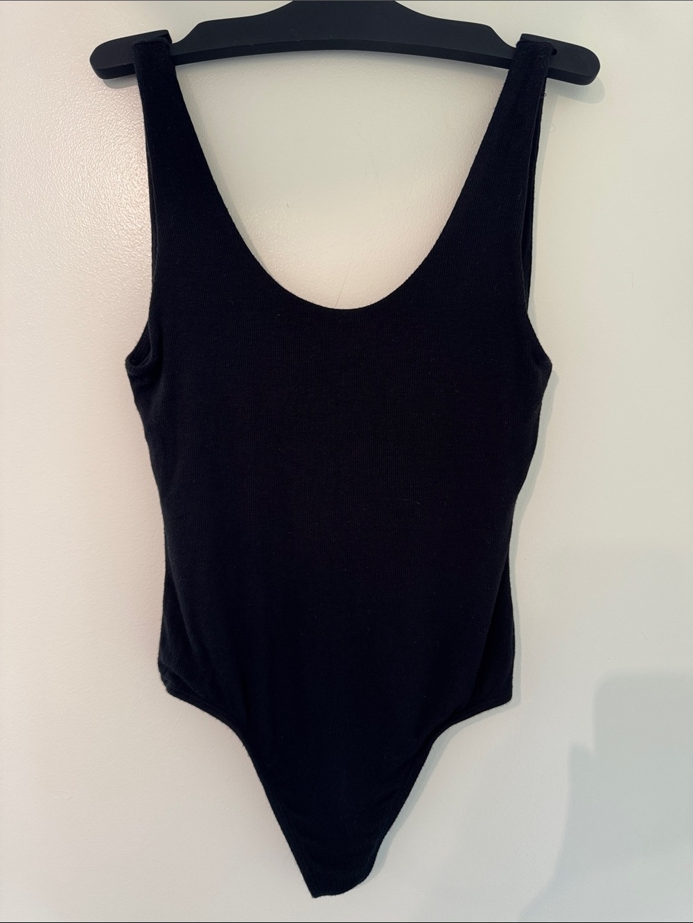 Babaton Black Ribbed Tank Bodysuit